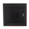 Выключатель 3кл. 1п СП Mira 10А IP20 со вставкой черн. бархат Lezard 701-4242-109