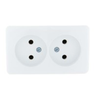 Розетка 2-м ОП Viola 16А IP20 бел. Lezard 751-0200-128