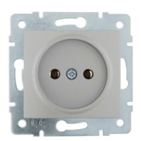 Розетка 1-м СП Karina 16А IP20 термопласт механизм матов. серебр. Lezard 707-4388-121B