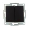 Выключатель 2кл. 1п СП Karina 10А IP20 с инд. механизм черн. бархат Lezard 707-4288-112
