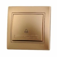 Выключатель кнопочный 1кл. СП Mira зол. метал. Lezard 701-1313-103