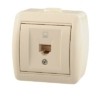 Розетка ПК 1-м ОП Nata RJ45 16А IP20 крем. Lezard 710-0300-139