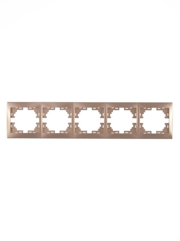 Рамка 5-м Mira гориз. свет. корич. Lezard 701-3100-150