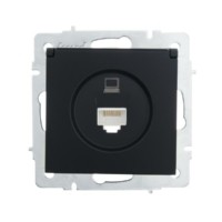 Розетка ПК 1-м СП Vesna механизм черн. бархат Lezard 742-4288-139