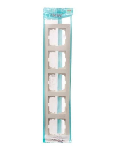 Рамка 5-местн. гориз. Vesna кремов. Lezard 742-0300-150