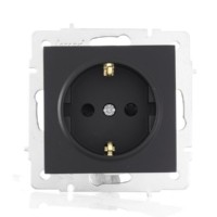 Розетка 1-м СП Vesna с/з защ. шторки ПБТ механизм черн. бархат Lezard 742-4288-124B