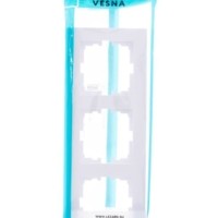 Рамка 3-местн. гориз. Vesna бел. Lezard 742-0200-148