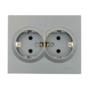 Розетка 2-м СП Vesna с/з ПБТ платина Lezard 742-3500-127B