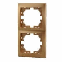 Рамка 2-м Mira верт. зол. метал. Lezard 701-1300-152