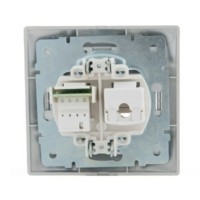 Розетка ПК + ТФ 2-м СП Mira RJ45 + RJ11 сер. метал. Lezard 701-1010-143