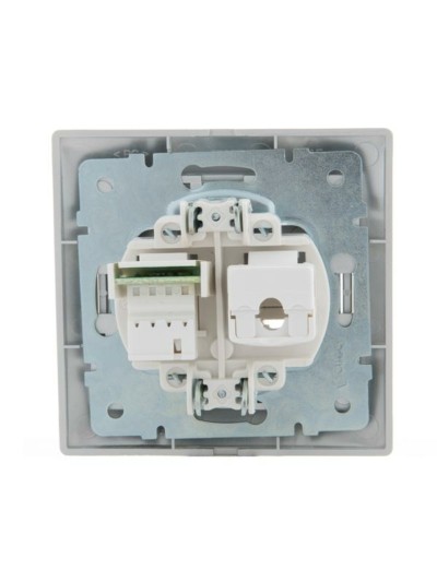 Розетка ПК + ТФ 2-м СП Mira RJ45 + RJ11 сер. метал. Lezard 701-1010-143
