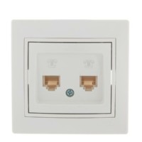 Розетка ТФ 2-м СП Mira RJ11 бел./бел. Lezard 701-0202-138