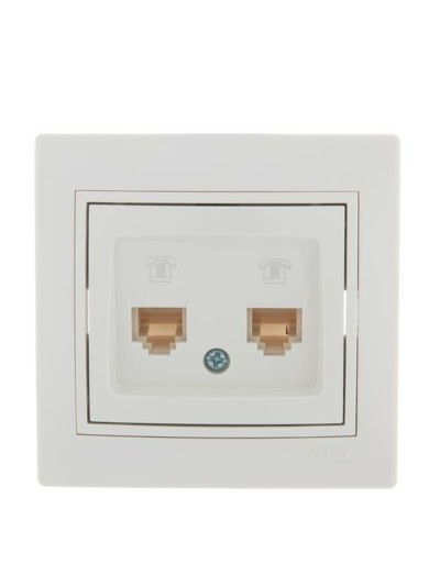 Розетка ТФ 2-м СП Mira RJ11 бел./бел. Lezard 701-0202-138