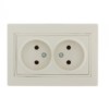 Розетка 2-м СП Mira 16А IP20 со вставкой керамика крем. Lezard 701-0303-128