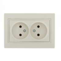 Розетка 2-м СП Mira 16А IP20 со вставкой керамика крем. Lezard 701-0303-128