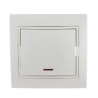 Выключатель 1кл. СП Mira 10А IP20 с инд. с бел. вставкой бел. Lezard 701-0202-111