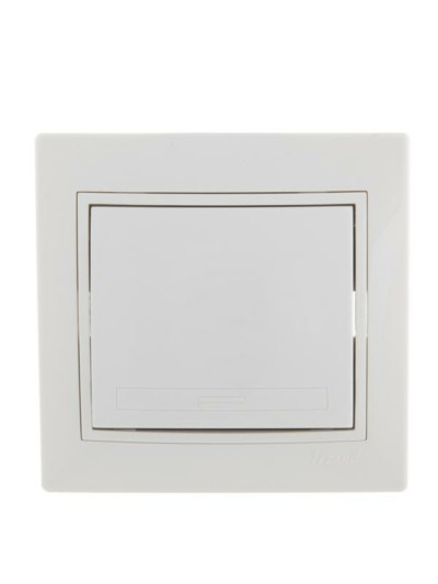 Выключатель 1кл. СП Mira 10А IP20 с бел.вставкой бел. Lezard 701-0202-100