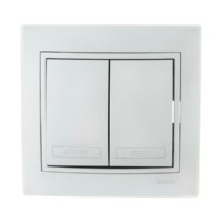 Выключатель 2кл. СП Mira 10А IP20 со вставкой сер. метал. Lezard 701-1010-101