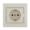 Розетка 1-м СП Mira 16А IP20 с/з защ. шторки со вставкой керамика крем. Lezard 701-0303-124