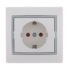 Розетка 1-м СП Mira 16А IP20 с/з защ. шторки с сер. вставкой керамика бел. Lezard 701-0215-124