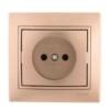 Розетка 1-м СП Mira 16А IP20 со вставкой керамика свет. корич. перламутр. Lezard 701-3131-121
