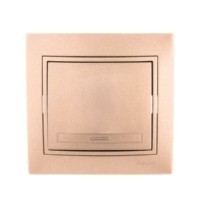 Выключатель 1кл. СП Mira 10А IP20 со вставкой свет. корич. перламутр. Lezard 701-3131-100