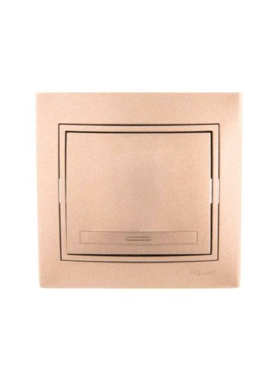 Выключатель 1кл. СП Mira 10А IP20 со вставкой свет. корич. перламутр. Lezard 701-3131-100