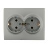 Розетка 2-м СП Karina с/з термопласт матов. серебр. Lezard 707-4300-127B