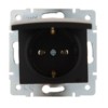 Розетка 1-м СП Karina с/з с крышкой термопласт механизм черн. бархат Lezard 707-4288-123B