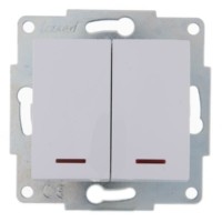 Выключатель 2кл. 1п СП Karina 10А IP20 с инд. механизм бел. Lezard 707-0288-112