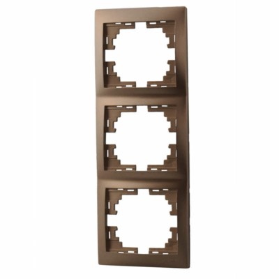 Рамка 3-м Mira верт. свет. корич. Lezard 701-3100-153