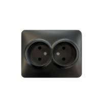 Розетка 2-м Karina Life ПБТ черн. бархат Lezard 708-4200-128B