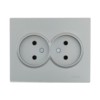 Розетка 2-м СП Vesna ПБТ платина Lezard 742-3500-128B