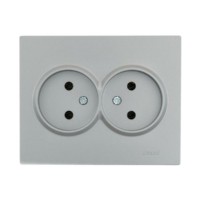 Розетка 2-м СП Vesna ПБТ платина Lezard 742-3500-128B