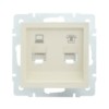 Розетка ПК + ТФ 1-м СП Vesna механизм крем. Lezard 742-0388-143