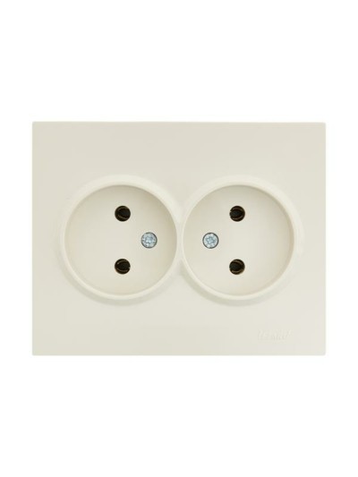 Розетка 2-м СП Vesna ПБТ кремов. Lezard 742-0300-128B