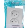 Розетка 2-м СП Vesna ПБТ бел. Lezard 742-0200-128B