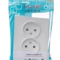 Розетка 2-м СП Vesna ПБТ бел. Lezard 742-0200-128B