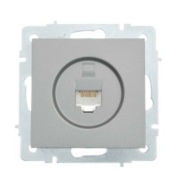 Розетка ПК 1-м СП Vesna механизм платина Lezard 742-3588-139