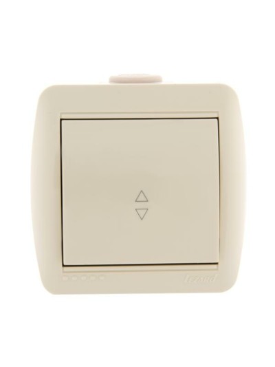 Переключатель 1кл. ОП проходной Nata 10А IP20 крем. Lezard 710-0300-105