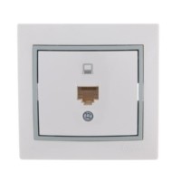 Розетка ПК 1-м СП Mira RJ45 бел./сер. Lezard 701-0215-139