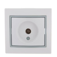 Розетка телевизионная проходная ТВ СП Mira бел./сер. Lezard 701-0215-129