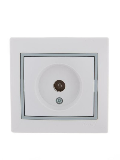 Розетка телевизионная проходная ТВ СП Mira бел./сер. Lezard 701-0215-129