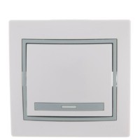 Выключатель 1кл. СП Mira 10А IP20 с сер. вставкой бел. Lezard 701-0215-100