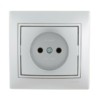 Розетка 1-м СП Mira 16А IP20 со вставкой керамика сер. метал. Lezard 701-1010-121