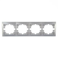 Рамка 4-м Mira гориз. сер. метал. Lezard 701-1000-149