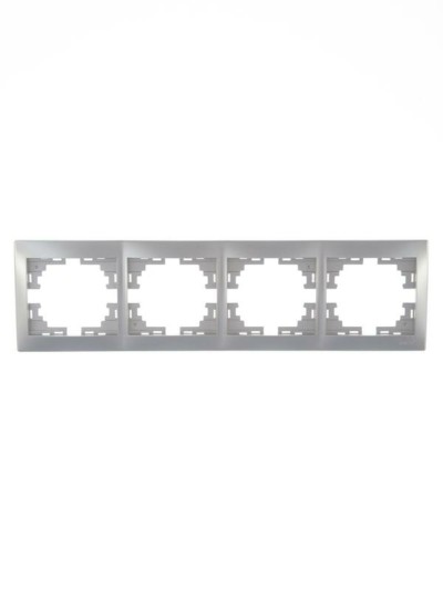 Рамка 4-м Mira гориз. сер. метал. Lezard 701-1000-149