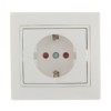 Розетка 1-м СП Mira 16А IP20 с/з защ. шторки с бел. вставкой керамика бел. Lezard 701-0202-124
