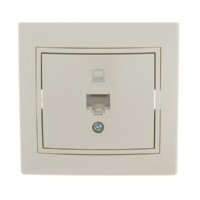 Розетка ПК 1-м СП Mira RJ45 крем./крем.. Lezard 701-0303-139