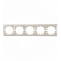 Рамка 5-м Mira гориз. без вставки жемчуж./бел. перламутр. Lezard 701-3000-150